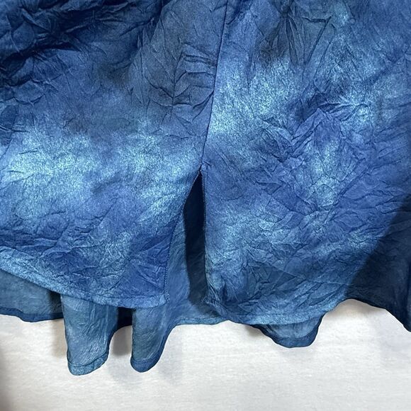 NEW Free People Martine Flirt Tie Dye Mini Skirt Blue Side Zip Slit Size 8 Boho - Picture 5 of 11